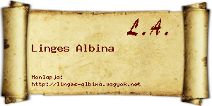 Linges Albina névjegykártya