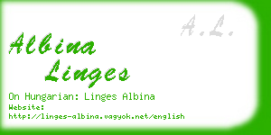 albina linges business card